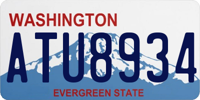 WA license plate ATU8934