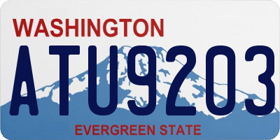 WA license plate ATU9203