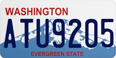 WA license plate ATU9205
