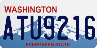 WA license plate ATU9216