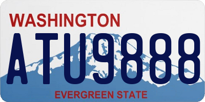 WA license plate ATU9888