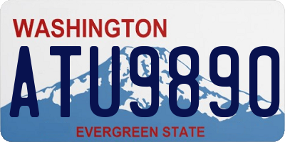 WA license plate ATU9890