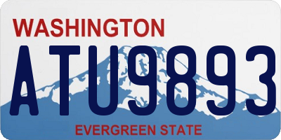 WA license plate ATU9893
