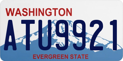 WA license plate ATU9921