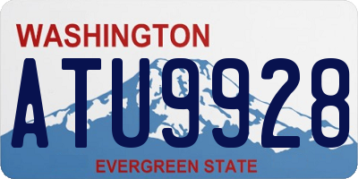WA license plate ATU9928
