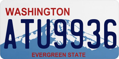 WA license plate ATU9936
