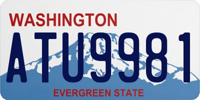 WA license plate ATU9981