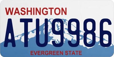 WA license plate ATU9986