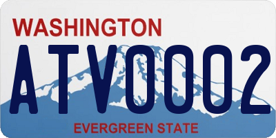 WA license plate ATV0002