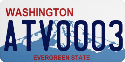 WA license plate ATV0003