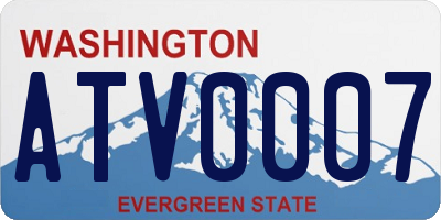 WA license plate ATV0007