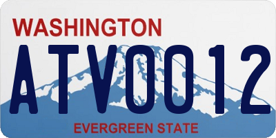 WA license plate ATV0012
