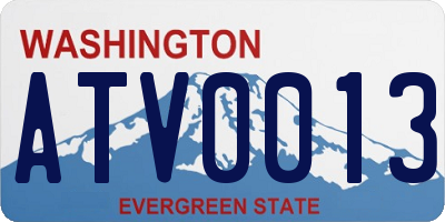WA license plate ATV0013