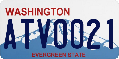 WA license plate ATV0021