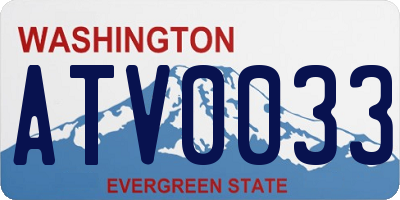 WA license plate ATV0033
