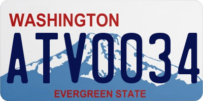 WA license plate ATV0034