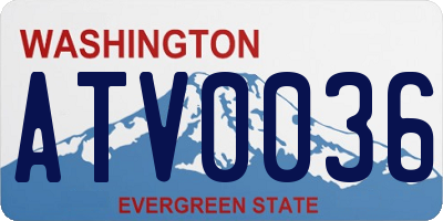WA license plate ATV0036