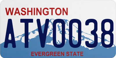 WA license plate ATV0038
