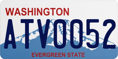 WA license plate ATV0052