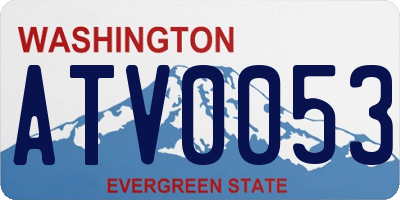 WA license plate ATV0053