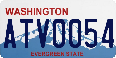 WA license plate ATV0054