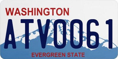 WA license plate ATV0061