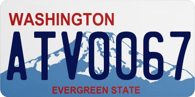 WA license plate ATV0067