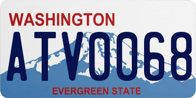 WA license plate ATV0068
