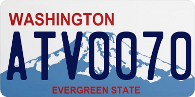 WA license plate ATV0070