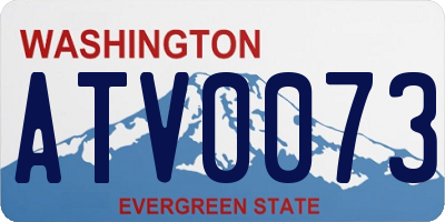 WA license plate ATV0073