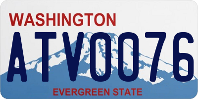 WA license plate ATV0076