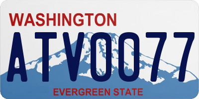 WA license plate ATV0077