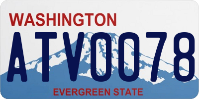 WA license plate ATV0078