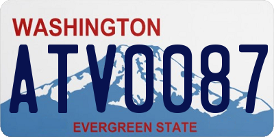 WA license plate ATV0087
