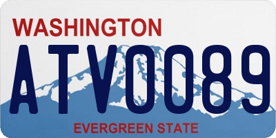WA license plate ATV0089