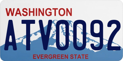 WA license plate ATV0092
