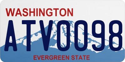 WA license plate ATV0098
