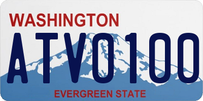 WA license plate ATV0100