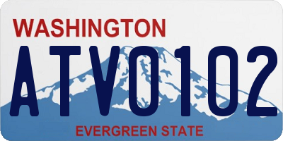 WA license plate ATV0102