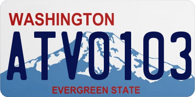 WA license plate ATV0103