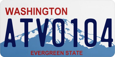WA license plate ATV0104