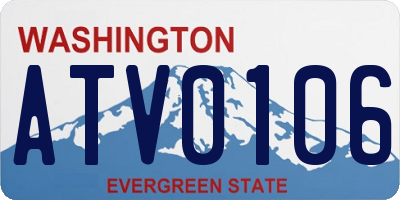 WA license plate ATV0106