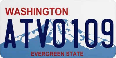 WA license plate ATV0109