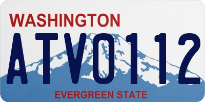 WA license plate ATV0112
