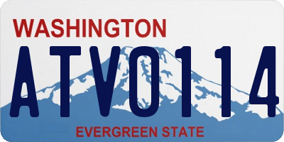 WA license plate ATV0114