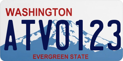 WA license plate ATV0123