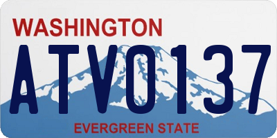 WA license plate ATV0137