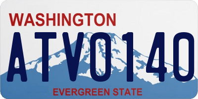 WA license plate ATV0140