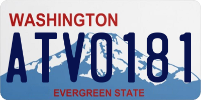 WA license plate ATV0181