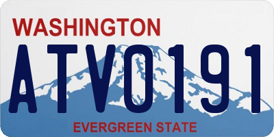 WA license plate ATV0191